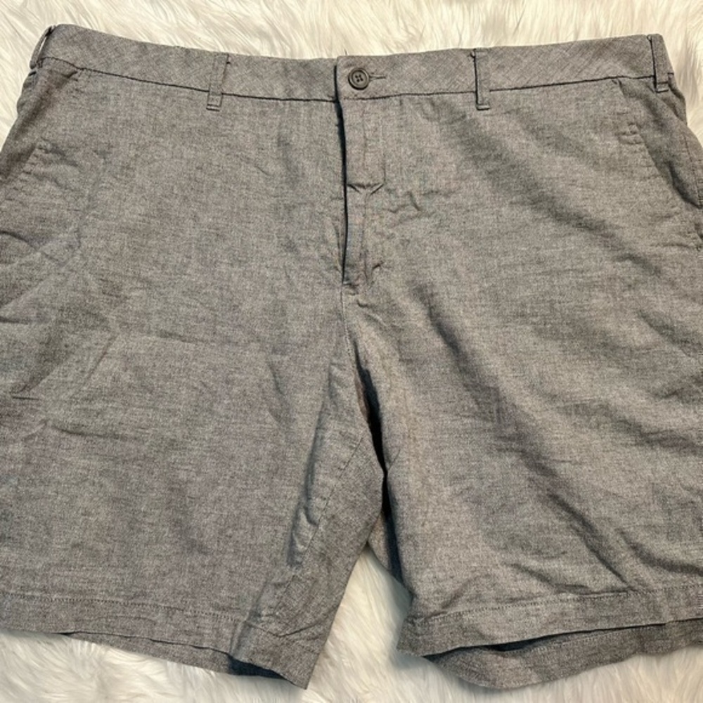 Marc Anthony Mens Luxury Cotton‎ Gray Khaki Chino Dress Shorts Size 42